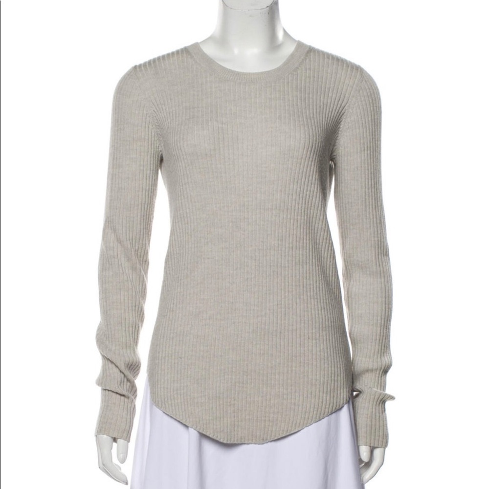 Iro “Serena” Grey Ribbed Sweater